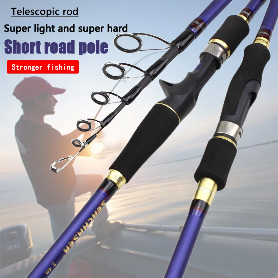 

Fast 1.8m 2.1m 2.4m 2.7m Carbon Spinning Casting M Power Telescopic Fishing Rod lure rod 7-28g 12-25lb Travel Trout Rod