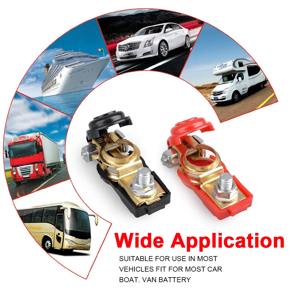 

2pcs Battery Terminal Cable Clamp Negative + Positive Top-Post For Toyota For Cars And Truck Accessories