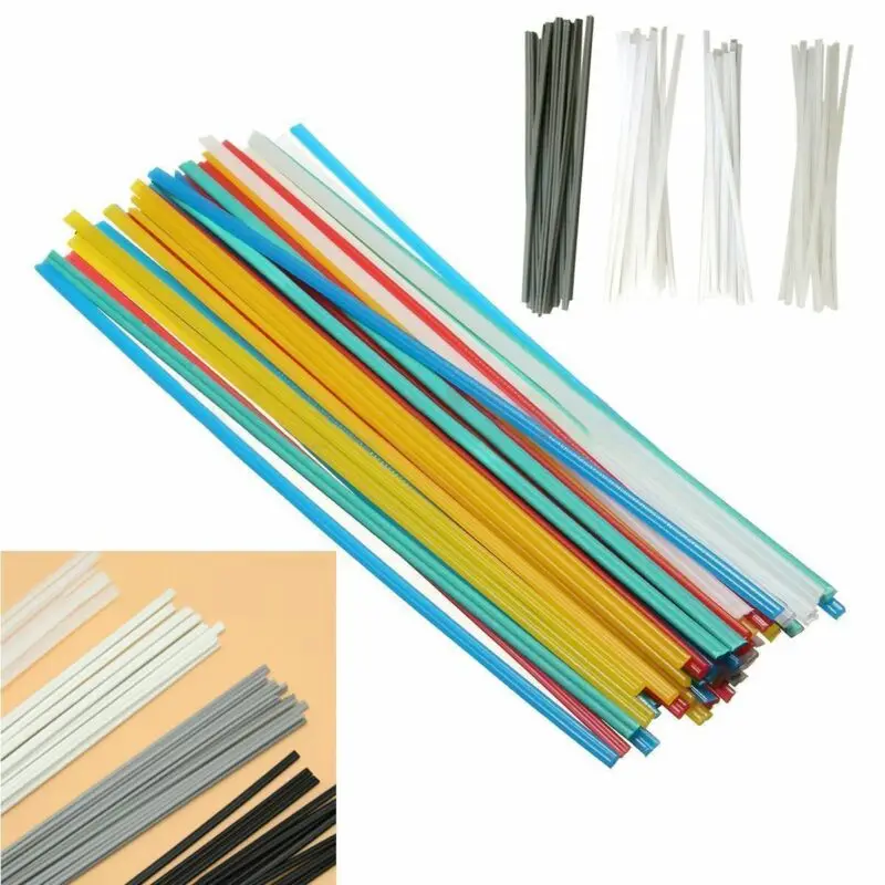 50pcs Plastic Welding Rods Bumper Repair ABS/PP/PVC/PE Welding Sticks Welding Soldering Supplies