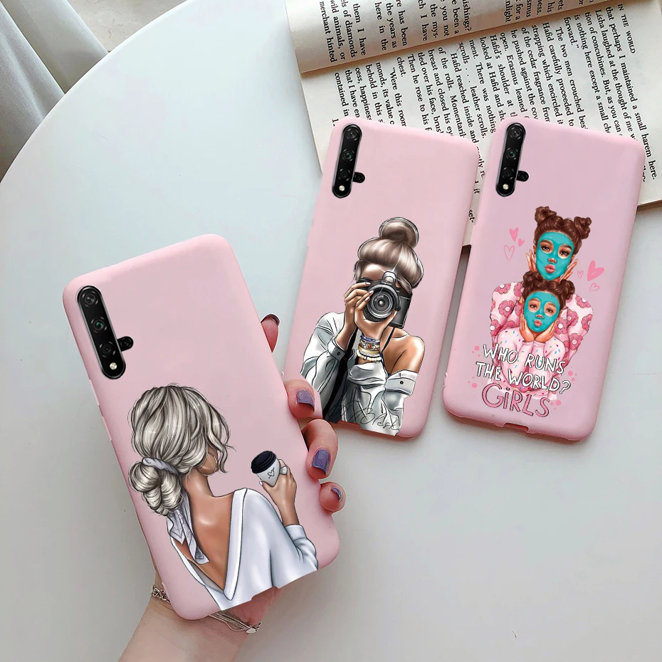 For Huawei Nova 5T Case YAL-L21 Pretty Girls Silicon Soft Bumper Cover Phone Case for Honor 20 Pro Nova 5T Back Coque Cover Case