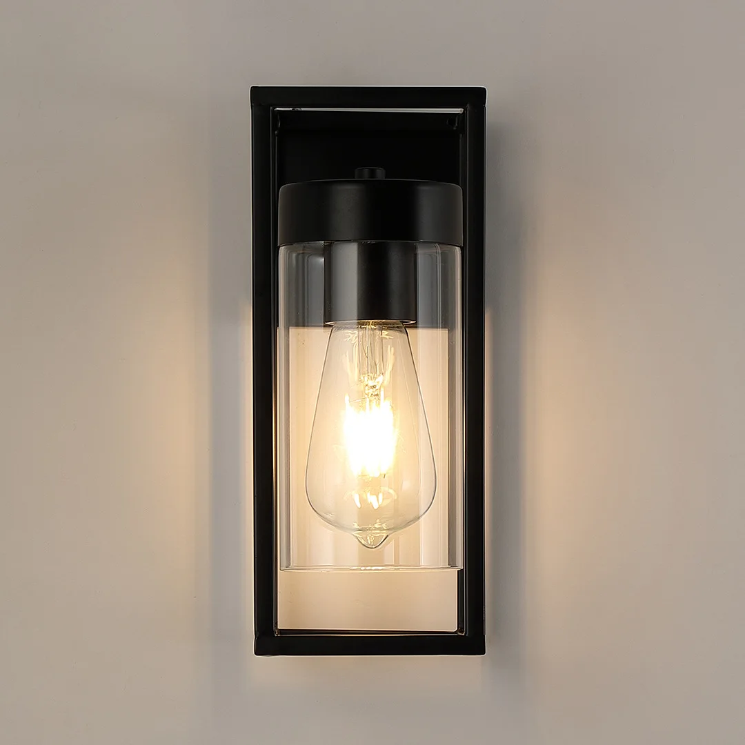 Outdoor Wall Lamp Waterproof  Stair Light AC110V/220V E27 Base Alu. Body Glass Cover Modern Porch Lights Balcony Garden Lights