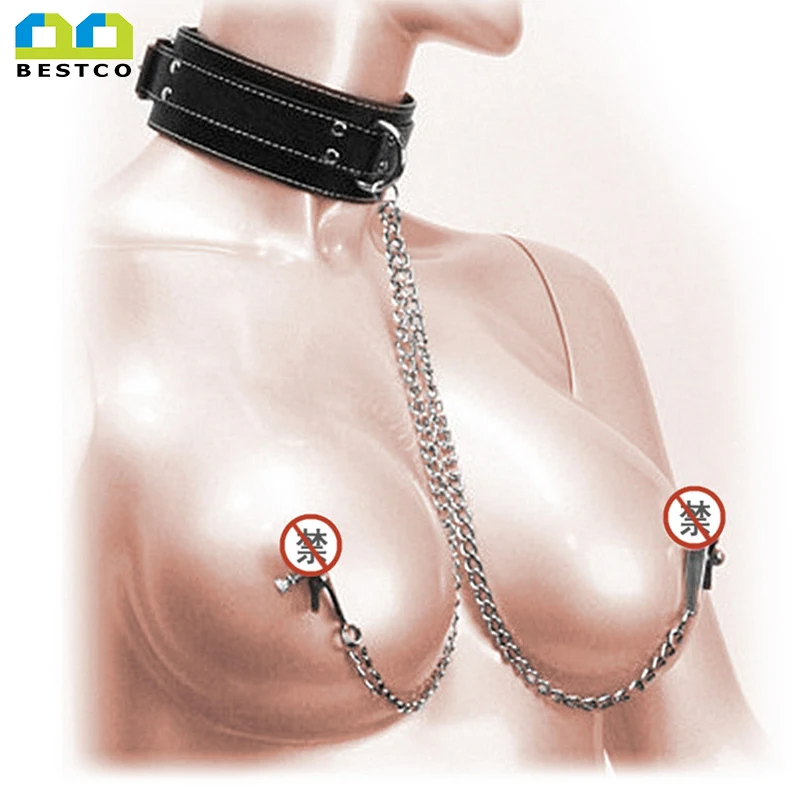 BESTCO 18+ BDSM Bondage Restraint Fetish Collar Chain Nipple Clamps Sex Toys Women Adult Goods Games Exotic Accessories Shop