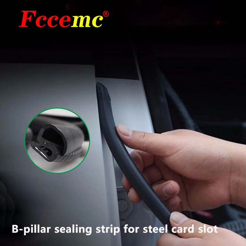 2PcsX80cm Soundproof Sealing Strip Car B-Pillar Card Slot Seal Waterproof Noise Insulation Rubber Strip Auto Protection General