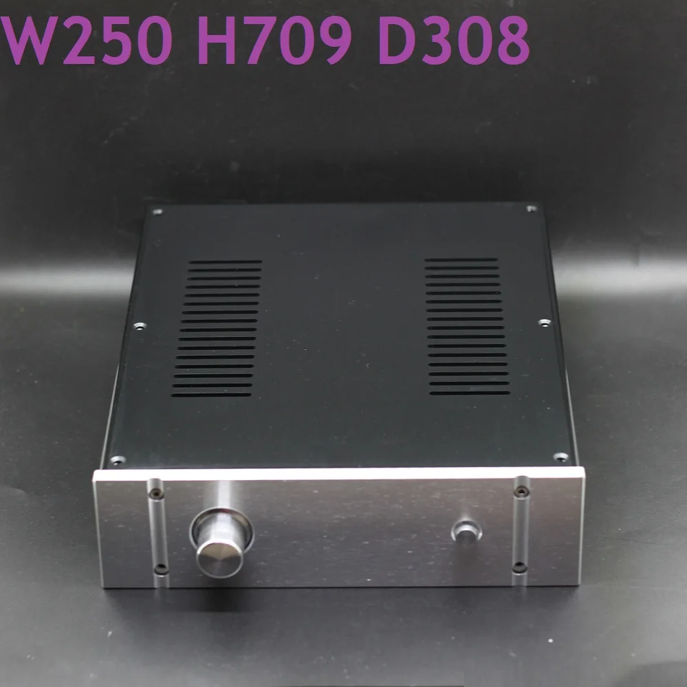 

Rear Class A Hifi Shell Volume Knob D308 W250 H70 Power Supply Chassis DIY Aluminum Box Earphone Amp Housing Headphone Enclosure