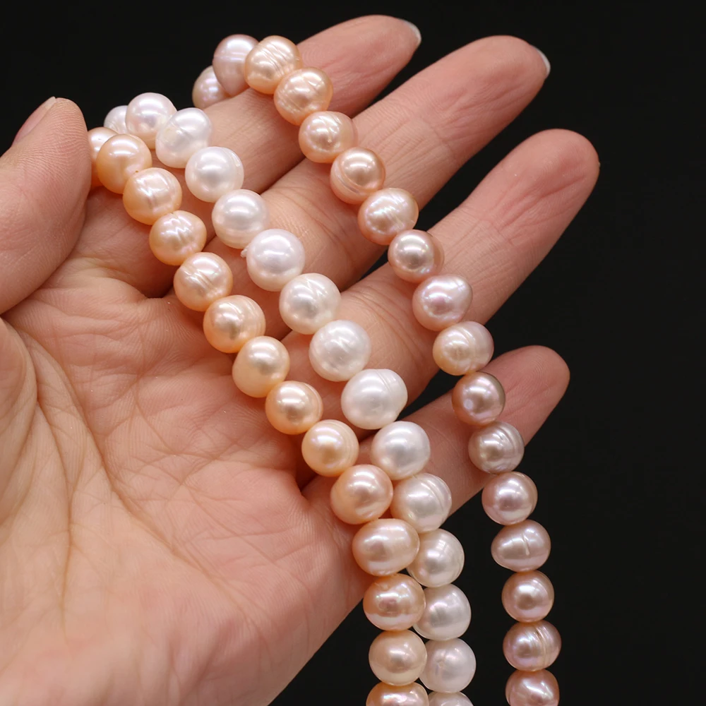 Natural Fresh Water Pearl Beads Nearly Round Shape 8-9mm DIY for Jewelry Making Necklaces Accessories Bracelet Earrings Gift