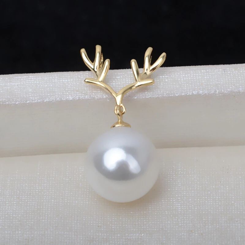 

New Style 18K Yellow Gold Pendant Mountings Mounts Parts Settings AU750 Jewelry Findings for Pearls Coral Agate Crystal Jade