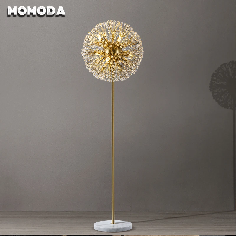 【Dandelion】Designer Creative Floor Lamps for Living Room Bedroom Bedside Study Post-modern LED Luxury Crystal Standing Lights