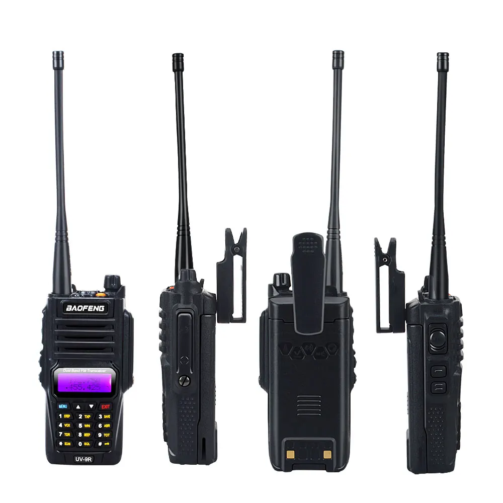 Baofeng – walkie-talkie radio étanche UV-9R, communicateur double bande VHF UHF, radio amateur FM 8W 128CH avec oreillettes