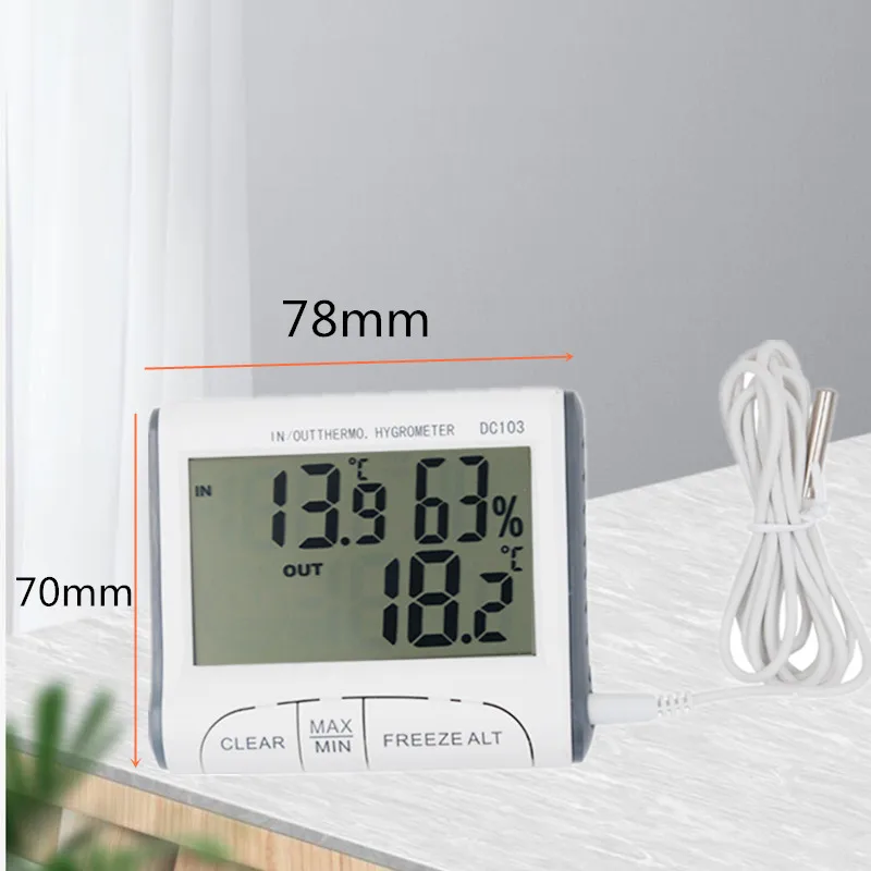 DC103 Weather Station Indoor Outdoor Temperature Humidity Meter Thermometer LCD Display Hygrometer Home 40% off