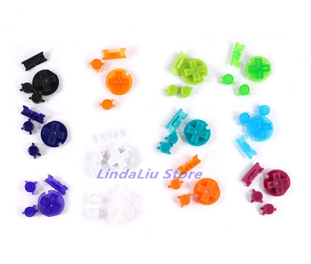 GBC 게임 콘솔용 다채로운 버튼 세트, ON OFF 단추 AB 버튼, GBC 교체 부품용 D 패드, 20 세트