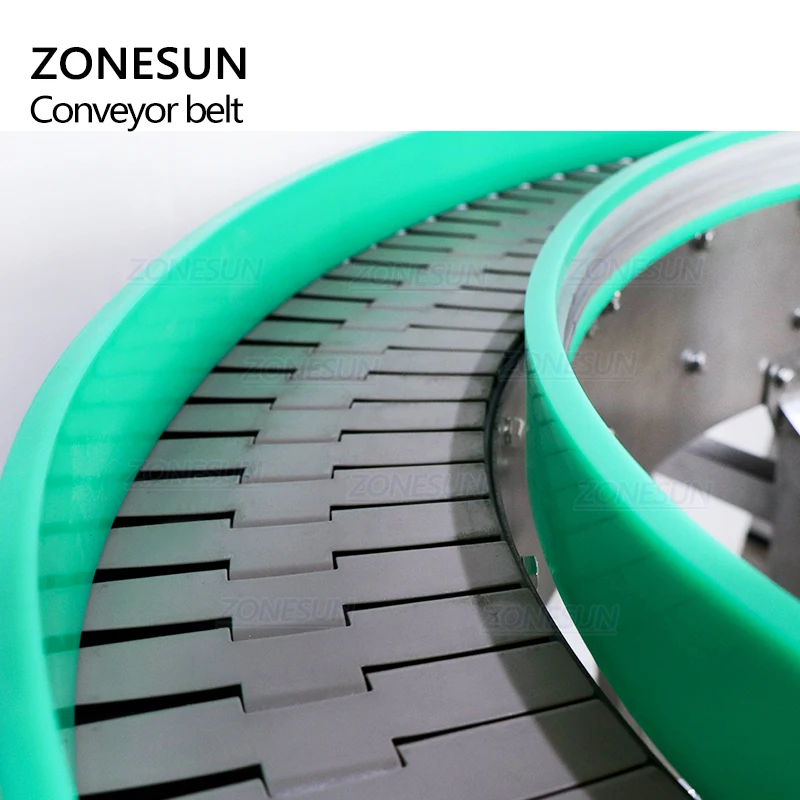 ZONESUN ZS-CBU150 il nastro trasportatore a catena su ordinazione di forma di U per la linea di produzione lavora con l'etichettatrice di riempimento di tappatura