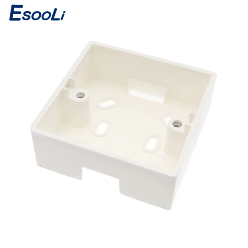 EsooLi 86X86 PVC Thickening Junction Box Wall Mount Cassette External mounting box uitable for 86 standard switch and socket