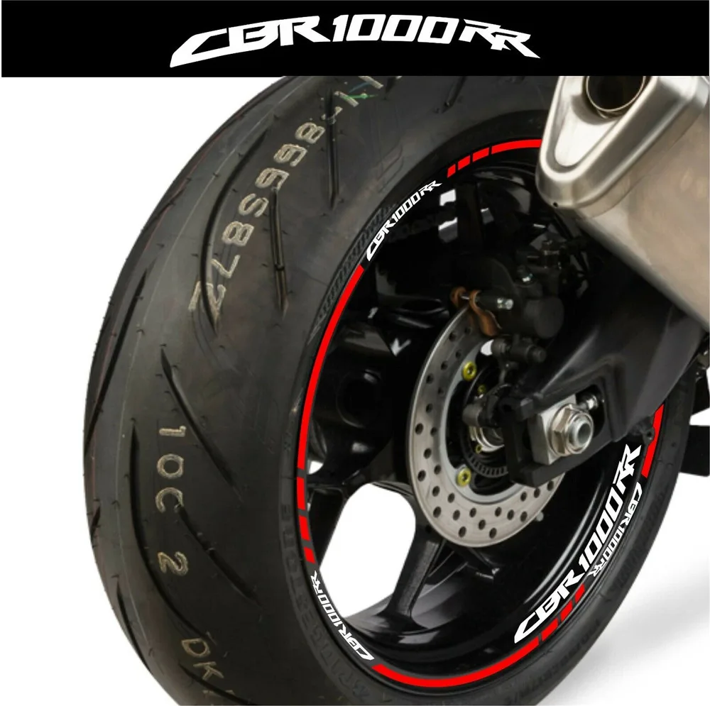 Motocicleta roda listras reflexivas, pneu impermeável Adesivos Kit para Honda CBR 1000RR CBR 1000 RR