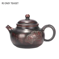 190ml Yixing Famous Purple Clay Teapots Chinese Traditional Handmade Tea Pot Raw Ore Beauty Kettle Zisha Tea Set Customized Gift