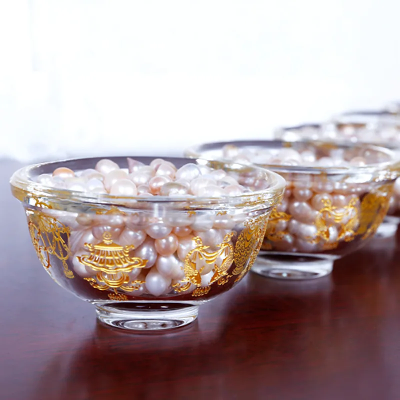 Crystal Auspicious Water Bowl Tibetan Buddhism for The Cup of Water Cup Buddha Supply Bowl Single 9cm