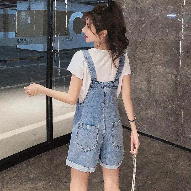 Women Denim Braces Shorts Summer New Embroidery High Quality Women Overalls New Style Women Jumpsuits