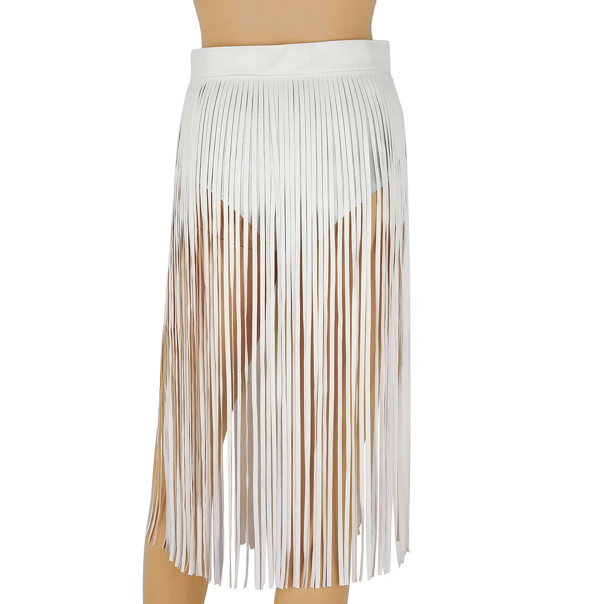 Mode Vrouwen Sexy Kwastje Rok Kunstleer Boho Tailleband Lange Fringe Rok Riem Party Prestaties Halloween Kostuum Dancewear