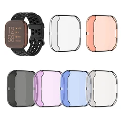 TPU clear Protective Case For Fitbit Versa 2 SmartWatch Screen Protector Cover Shell Frame colorful Full Screen Transparent