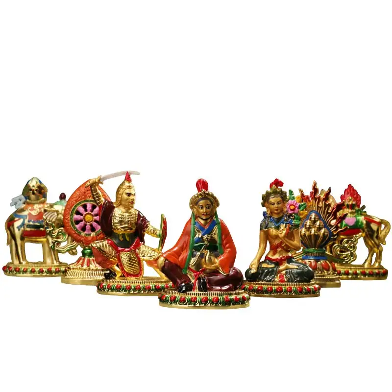 

Tibetan Buddhist Products Tantric Gold-Plated and Painted Seven Treasure Ornaments