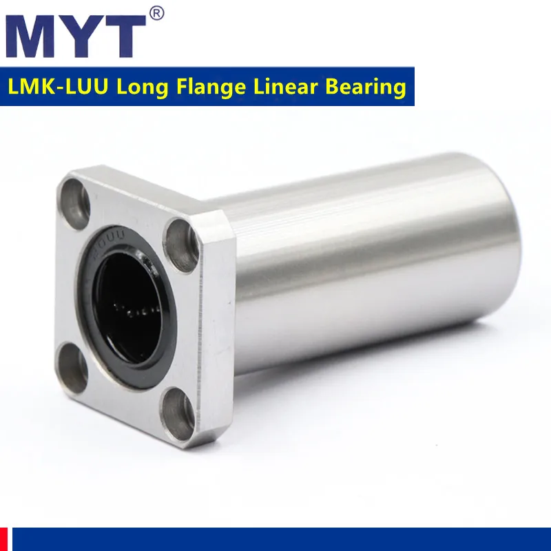 50pcs MYT high precision LMK10LUU long flange linear motion bearing LMK10L 10x19x55 mm for CNC Router 3D printer 10mm rod