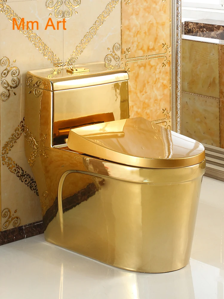 

European style gold toilet creative art toilet super swirling color deodorant water saving bar toilet