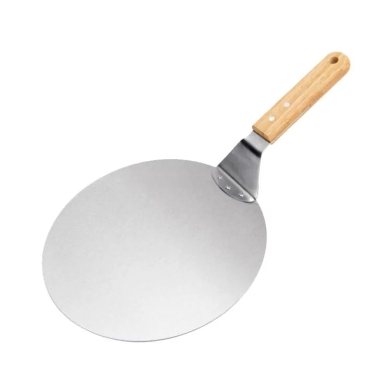 10/12 inch Stainless Steel Pizza Shovel Pizza Peels With Wooden Handle Pizza Paddle Spatula Cake Baking Tool Kitchen Accessories