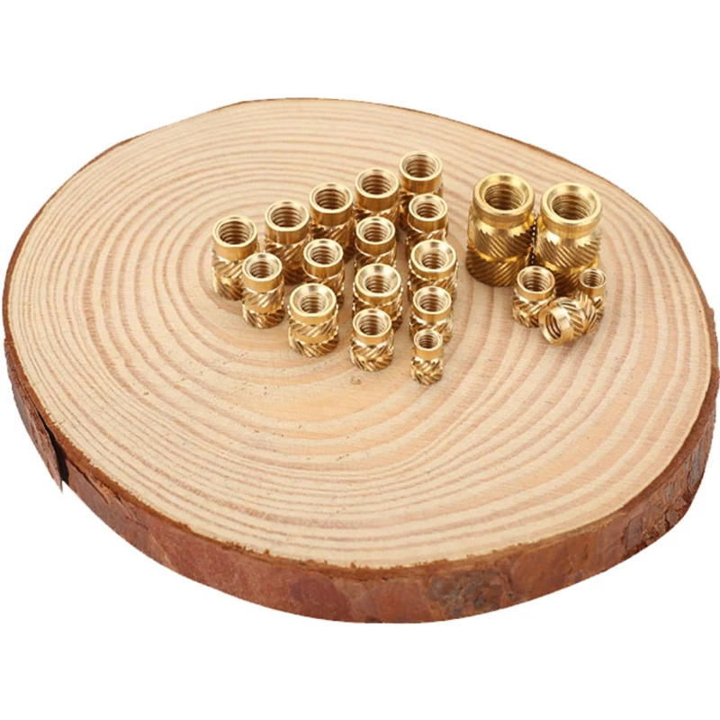 M2Brass Hot Melt Insert Nuts Heating Molding Copper Thread Insert Nut Double Twill Knurled Injection nut187