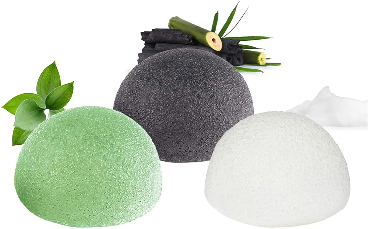 3pcs Face Exfoliation Cleaning Konjac Sponge Natural Facial Sponge Puff Scrub Face Washer