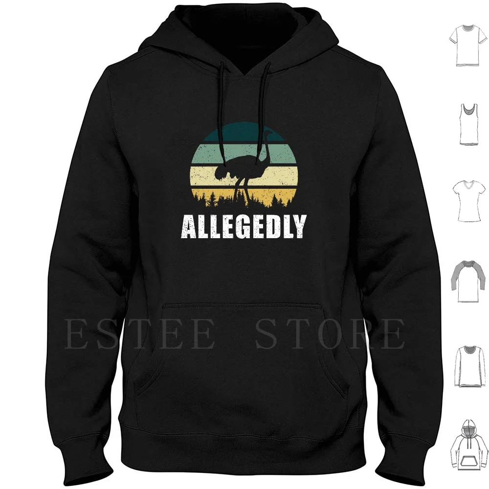 Allegedly Ostrich Shirt Hoodies Long Sleeve Exotic Zoo Foot Speed Long Tallest Ostrich Isolated Wildlife African