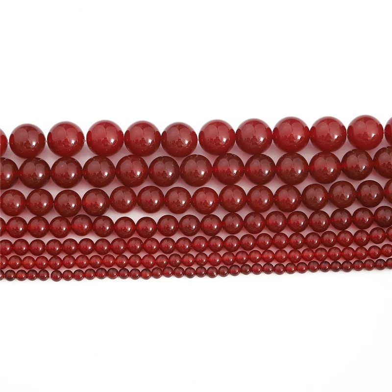 7A Grade round Natural Red Agate Gemstone Beads 4-14mm High Quality for DIY Jewelry Making Necklace Bracelet Earring Accessories - Image 6