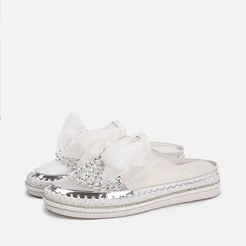 لتقوم بها بنفسك جميلة شبكة القوس عقدة مشرقة الزفاف أحذية الحفلات اكسسوارات ل صندل كعب عالٍ الأحذية النعال الزينة