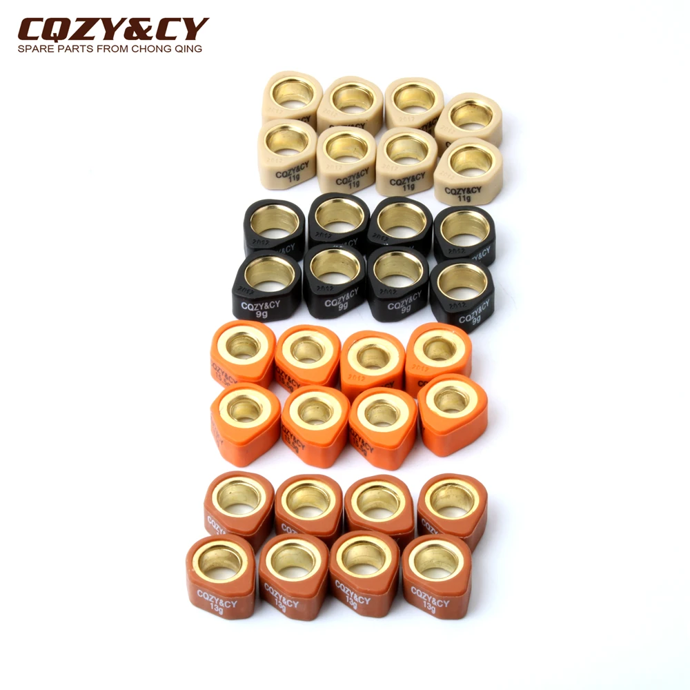 

8pc Racing Quality Roller Weights 20x12mm 9g 11g13g 16g For Kawasaki J300 Keeway Silverblade Malaguti Madison S Passwo 250cc