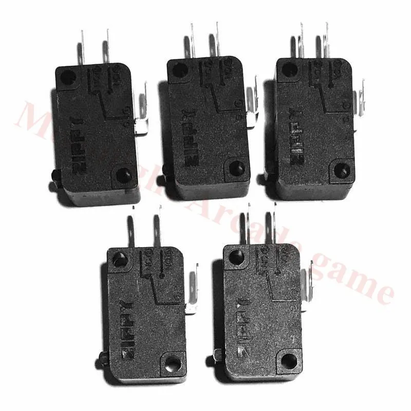 20pcs/lot Black zippy Micro Switch for arcade push button Straight Hinge Lever AC DC three terminal Limit Switch wholesale