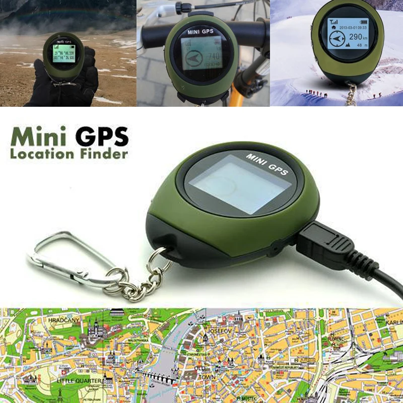 Mini Handheld GPS Tracker Navigation Receiver Location Finder USB Rechargeable with Electronic Compass for Outdoor Travel Hiking