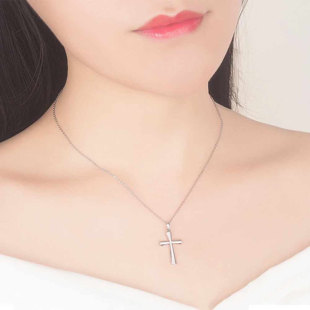 Classic Simple 925 Sterling Silver Cross Pendant Accessories Women 925 Genuine Jewelry Gift Without Chain