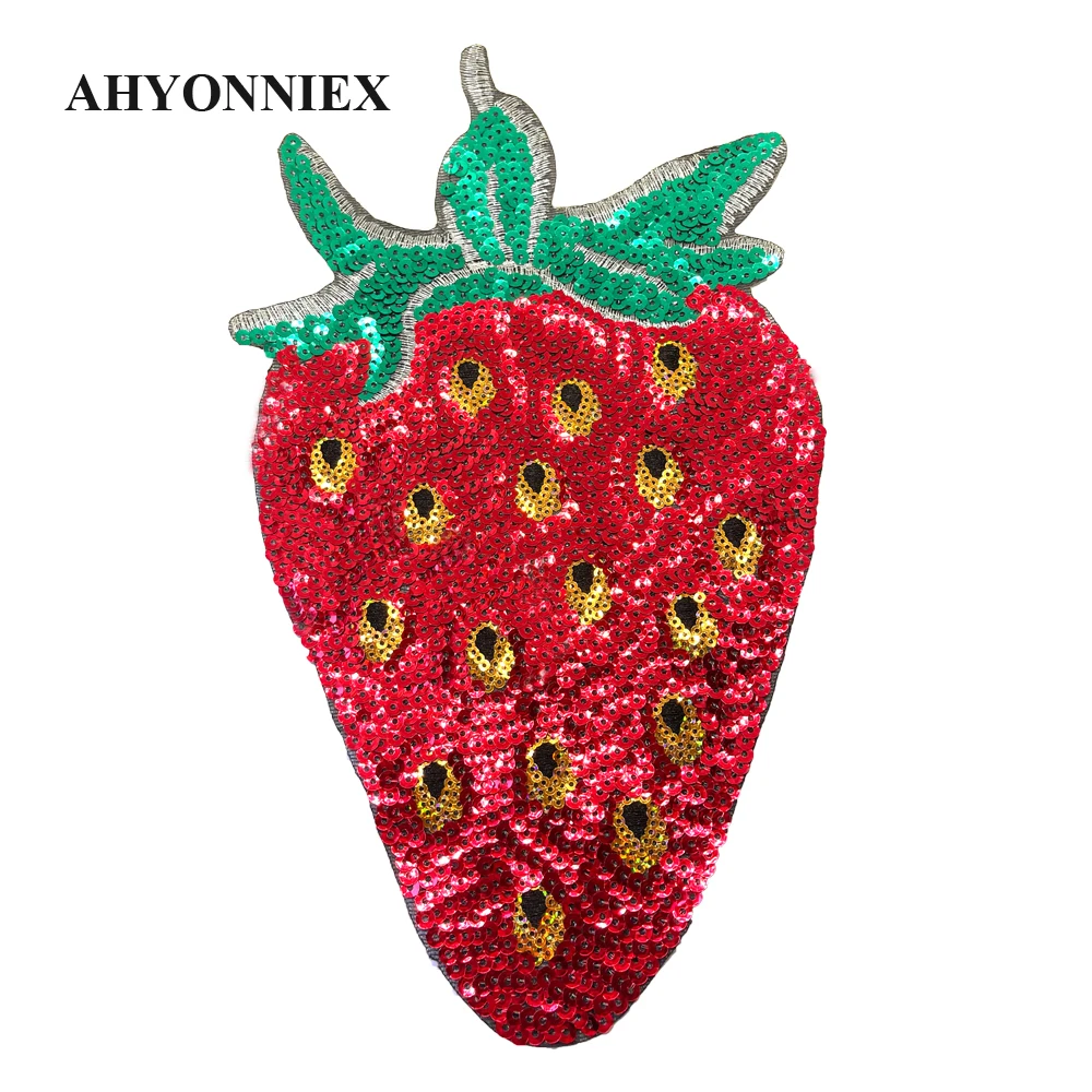 1 Piece Cheap Large Sequins Pineapple Patch Fashion Embroidered Applique Clothing Decoration Sew On Patch clothes applique