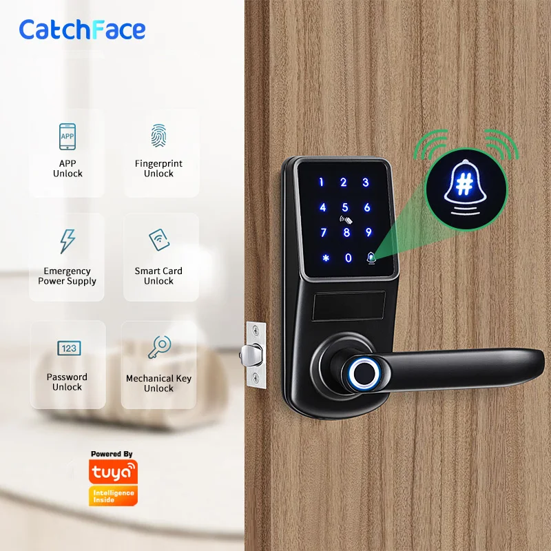 Fingerprint Electronic Door Lock with WiFi TUYA App Digital Safe Keypad Remote Unlock For Home And Hotel Security Smart Lock