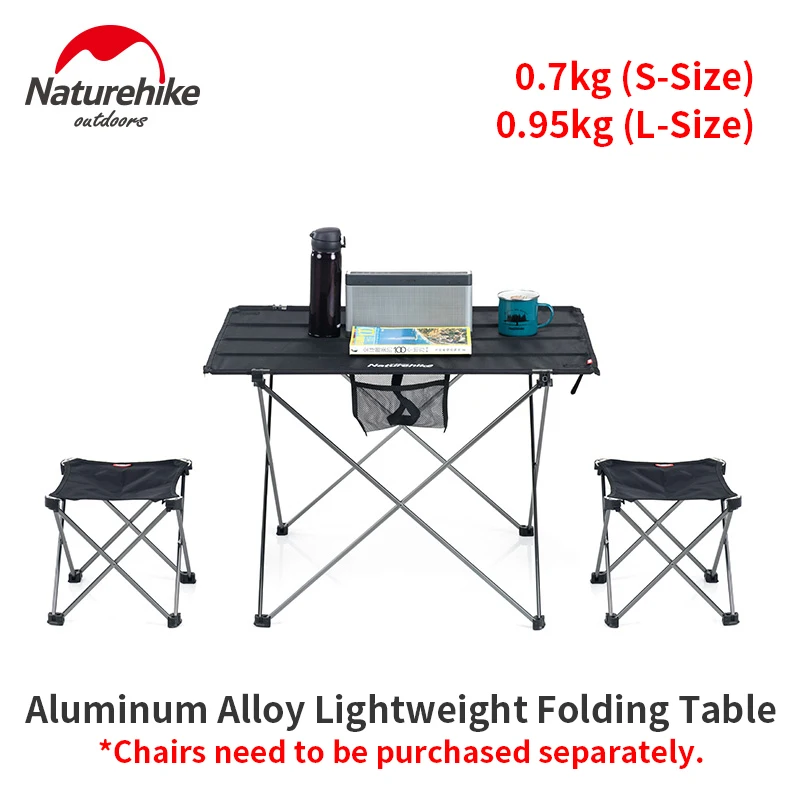 

Naturehike Ultralight Portable Table Foldable Desktop Aluminium Table Beach Picnic Barbecue Splicable Lightweight 0.7kg/0.95kg