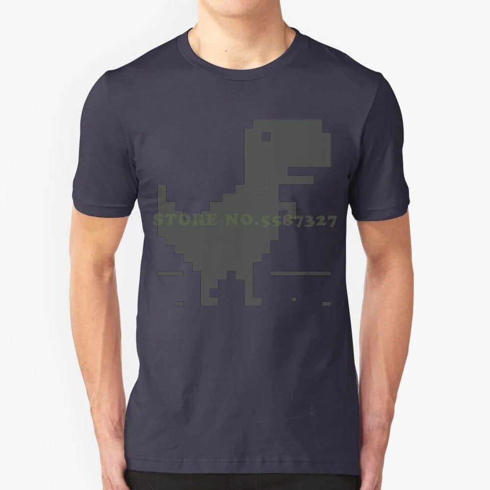 Unable To Connect To The Internet-Dinosaur 100% Pure Cotton T-Shirt Offline Google Chrome Dinosaur Cute Funny Vector Meme Pixel