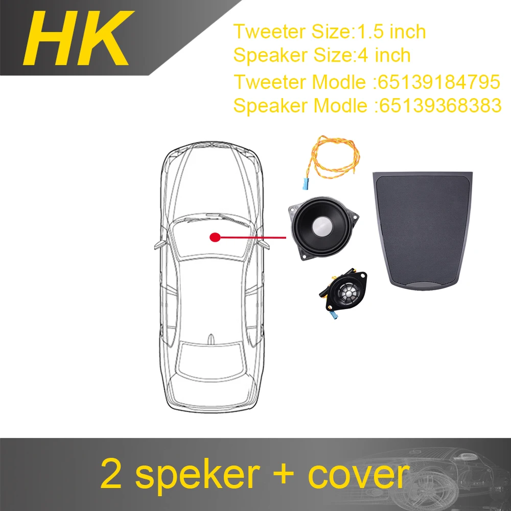 MLNCOU Horn für BMW F10 F11 5er Serie Hochwertiger Lautsprecher Audio-Abdeckung Leistungsverstärker Bass-Hochtöner Mitteltöner Subwoofer Lautsprecher-Kit 3