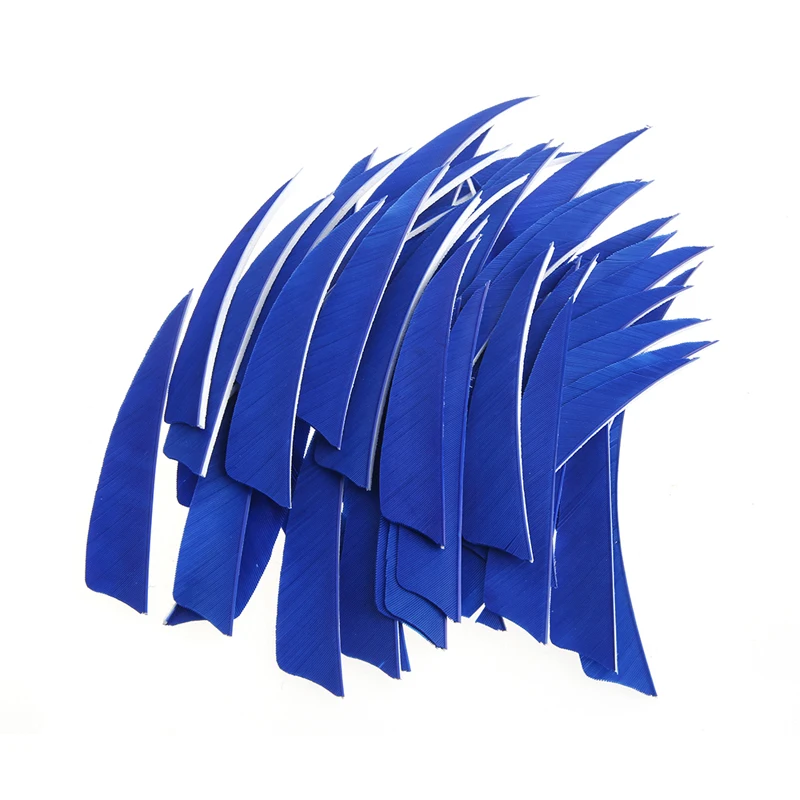 50Pcs 4 inch Shield Shape Turkey Feather Arrow Archery Hunting Fletching for DIY