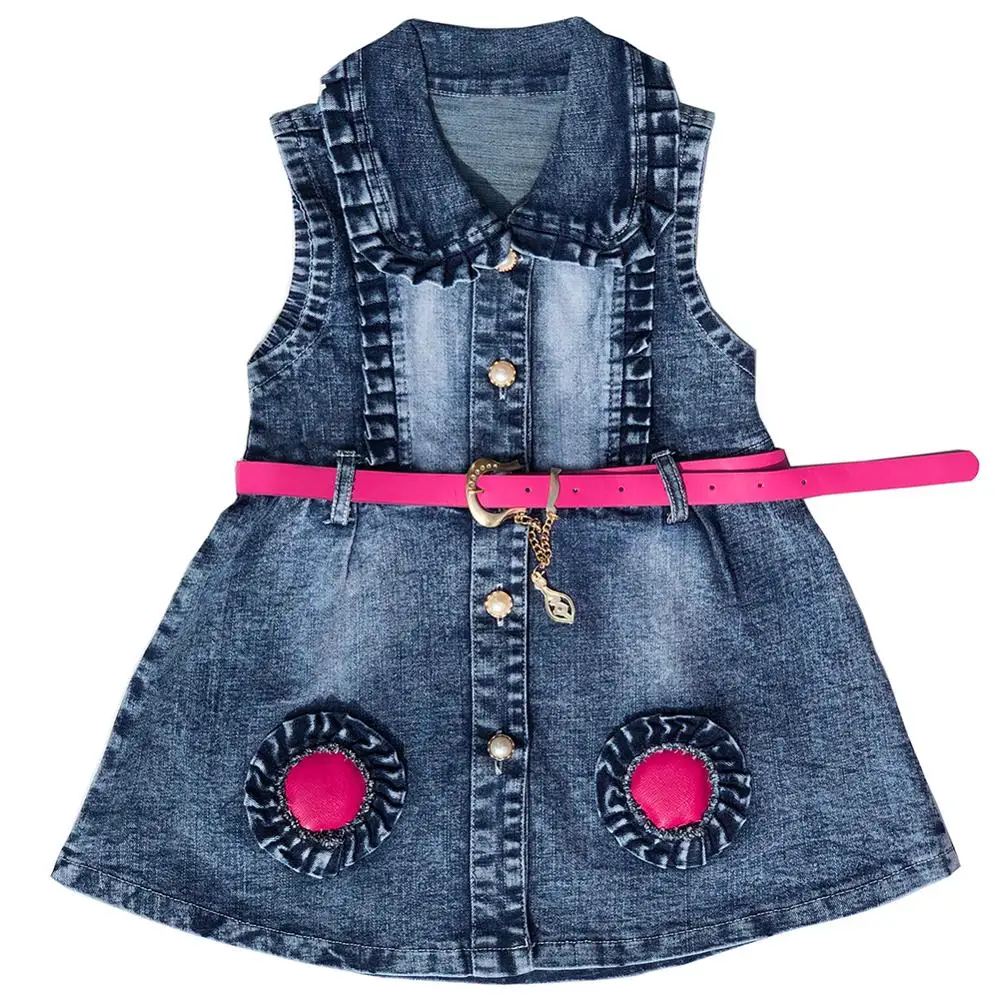 3-6Years Children Kids Little Girls Denim Vest Dress Jacket Spring Autumn Vest Coat