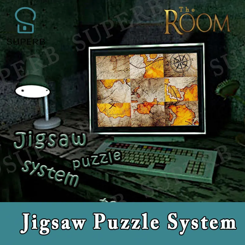 Escape room game jigsaw puzzle prop computer prop Jigsaw puzzle system Computer simulator series for real life escape game props