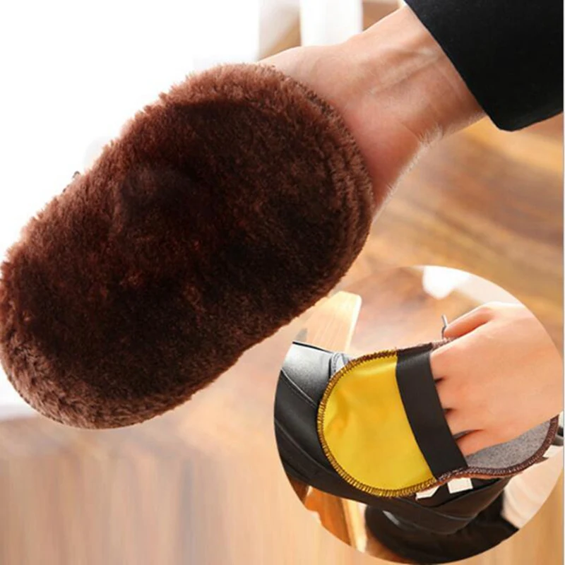 Shoe Gloves Shoe Care Brush Shoes Cleaner Soft Wool Plush Random Color Polished Gloves Wipe Shoes Handbag Brushes