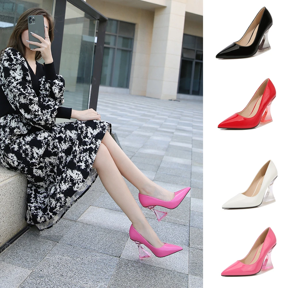 

Sexy Pumps Clear Crystal Spool Heels Size 35-46 Men's Heels Drag Queen Trans Queer LGBTQ Party Ball Black Pink Date Women Shoes