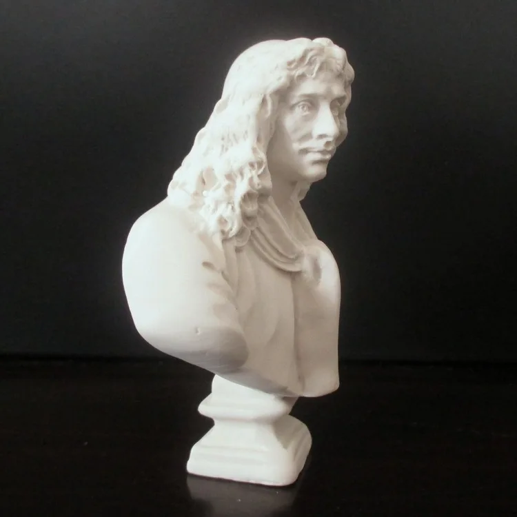 Great Writer Moliere 7cm High Mini Resin Imitation Plaster Statuette European Sculpture Desktop Decoration Decor