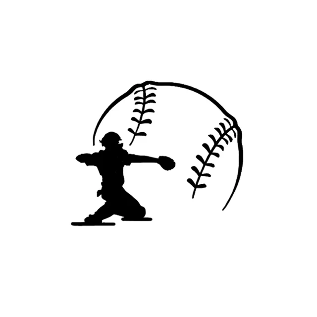 

13.5*11.3CM Coolest Baseball Catcher Player Decor Silhouette Car Styling Stickers