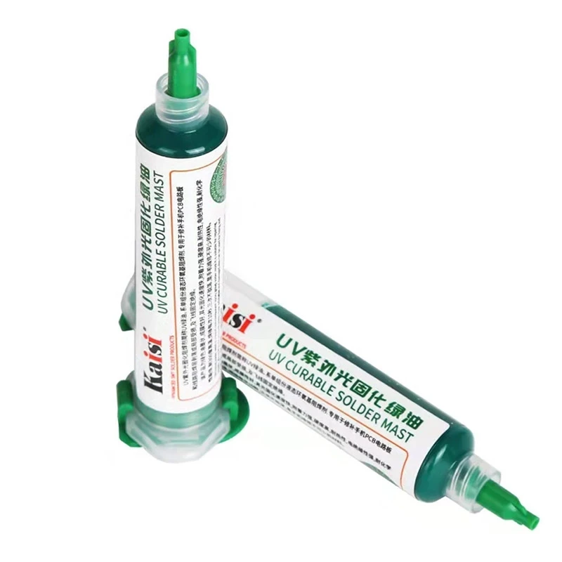 Kaisi 10CC الأخضر الأشعة فوق البنفسجية علاج قناع اللحام بغا لحام لصق الجريان الأخضر لحام لصق النفط منع التآكل الانحناء PCB قناع الأشعة فوق البنفسجية