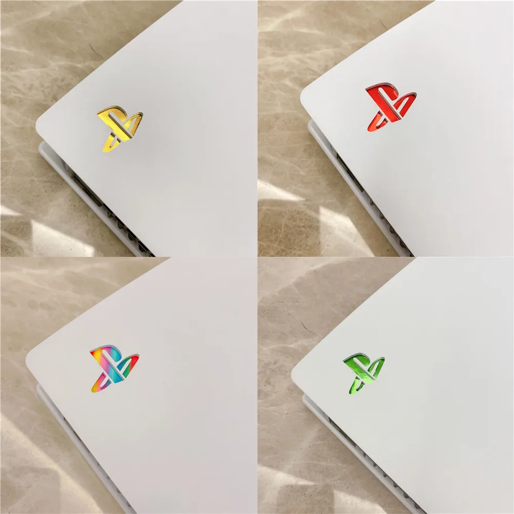 5pcs/ lot Custom Vinyl Decal Skins for PS5 Logo Underlay Sticker for PlayStation 5 Console - 5pcs/lot logo skin sticker