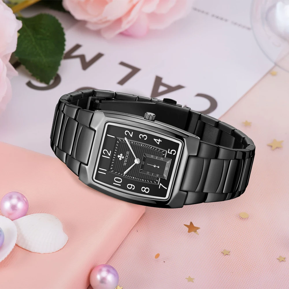 WWOOR 2024 Women Bracelet Watch Fashion Geneva Designer Japan Quartz Movement Stainless Steel Female Gift Watch Relogio Feminino